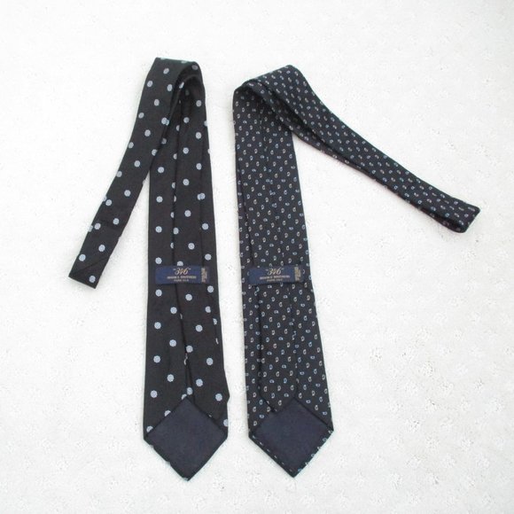 2 BROOKS BROTHERS NECKTIES! BLACK PATTERNED SILK. - Picture 2 of 8